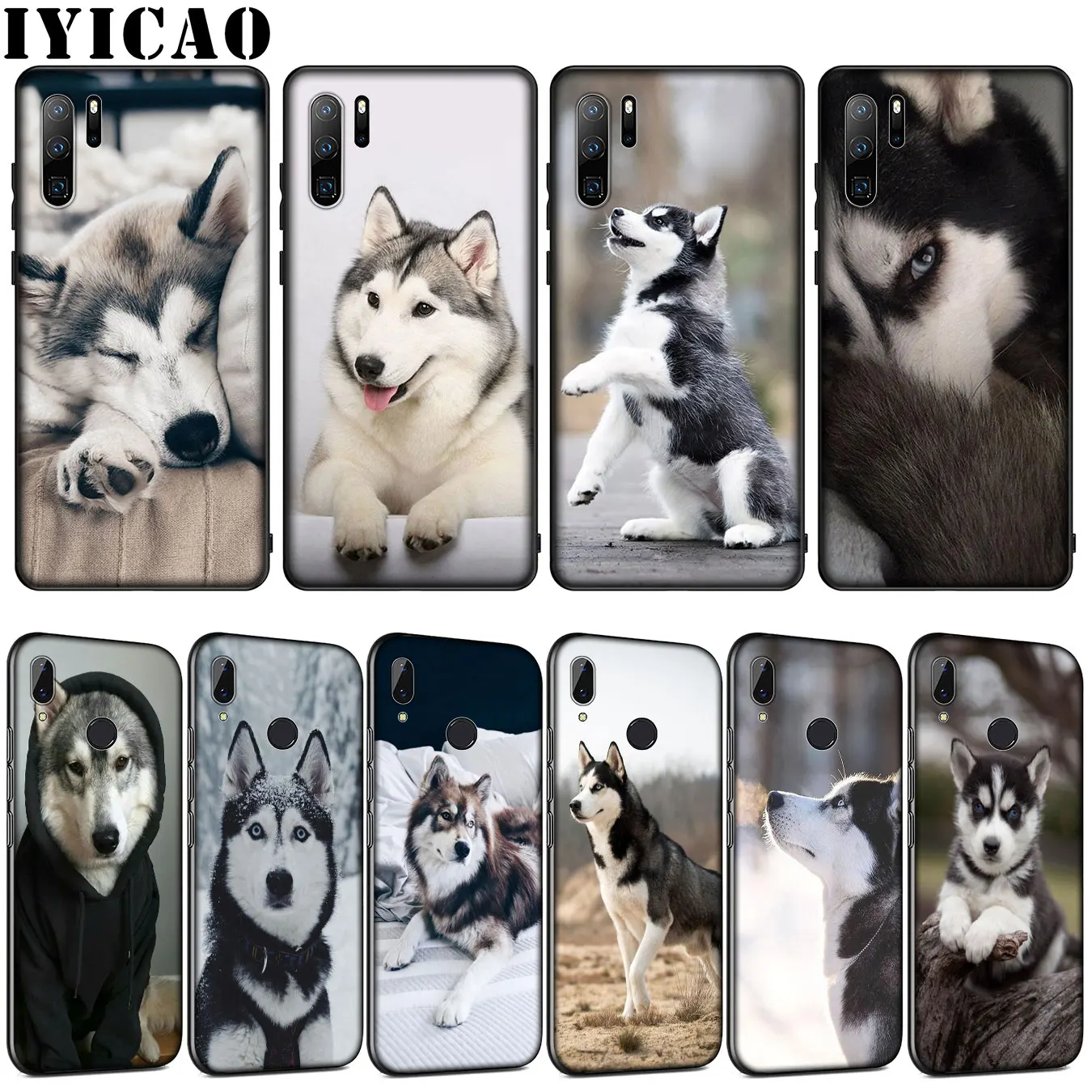 Мягкий силиконовый чехол IYICAO с собакой Хаски для Huawei P30 P20 Pro P10 P9 Lite Mini 2017 2016 P Smart Z