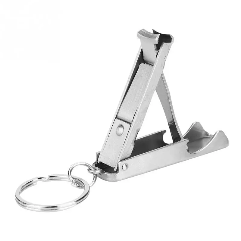 2 в 1 портативные ножницы для резки ногтей открывалка бутылок из нержавеющей