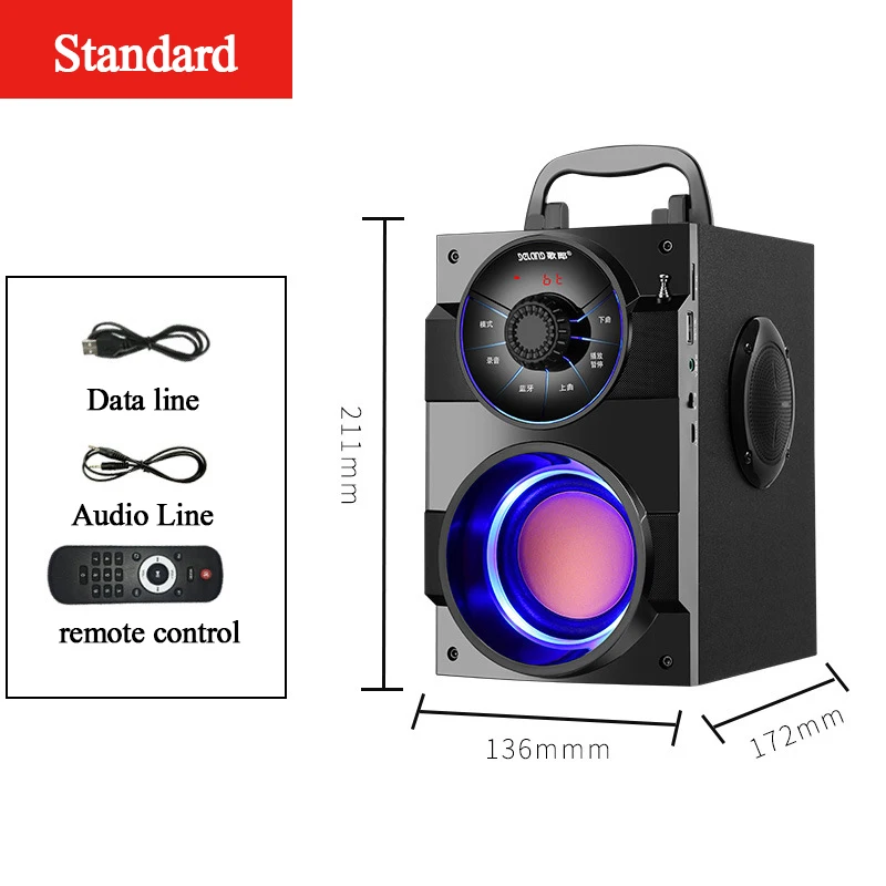 Новейшая колонка с Bluetooth портативная беспроводная стереоколонка сабвуфер бас
