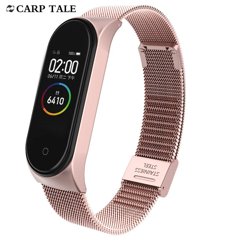 Металлический сменный ремешок Миланская петля для xiaomi Mi Band 4/3 аксессуары