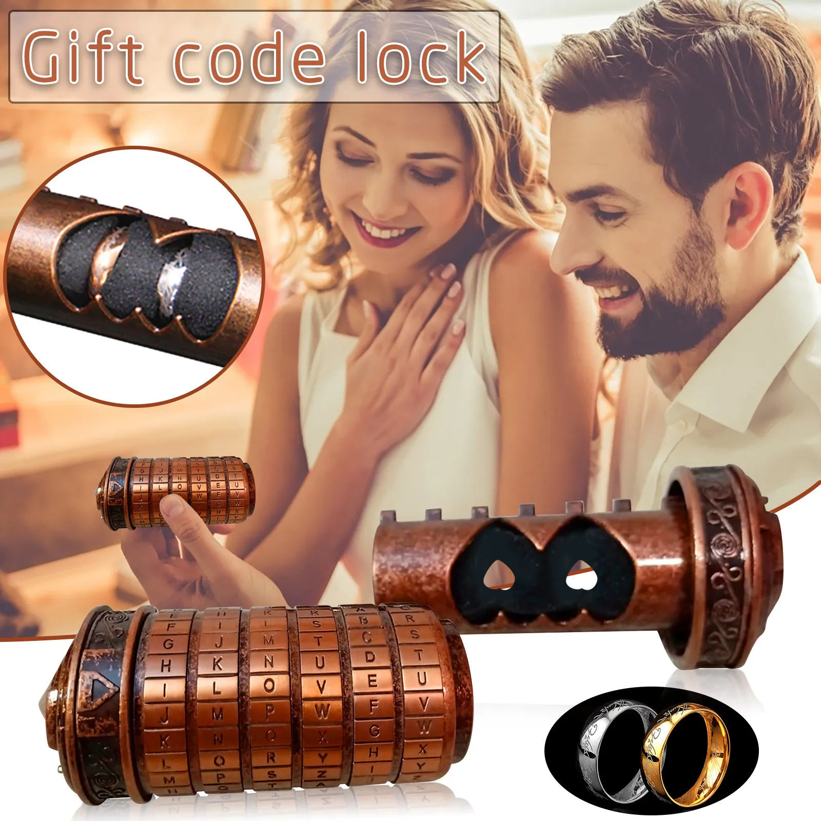 Цилиндрический замок для пар креативный подарок на день Святого Валентина с