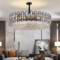 modern crystal chandelier for living room dining room black light round lustre led chandeliers kitchen bedroom indoor lighting