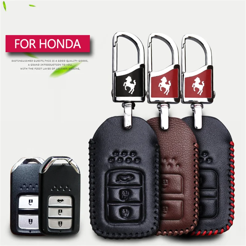 Чехол для автомобильного ключа из натуральной кожи Honda Civic 2006 2011 Fit Hrv Accord 2003 2007 Pilot