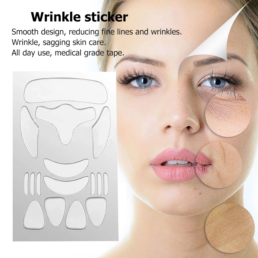 

Многоразовые силиконовые наклейки от морщин снятие наклейка для лица, лба, шеи, глаз, против морщин, лифтинга кожи патчи для ухода, 16 шт.