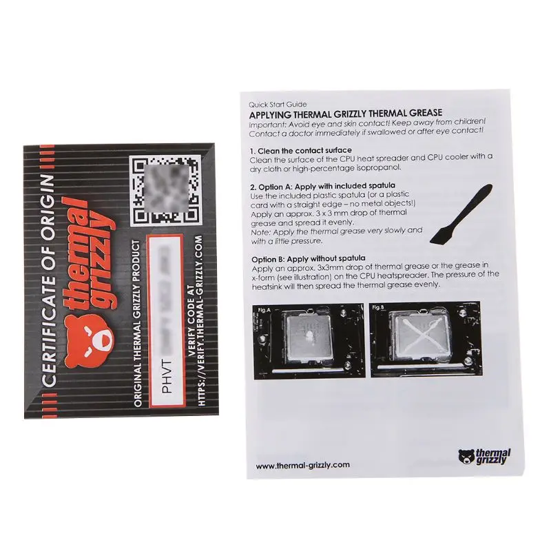 

Thermal Grizzly Kryonaut CPU processor Heatsink fan Thermal compound Cooling Thermal Grease/ cooler paste 12.5 W/mk