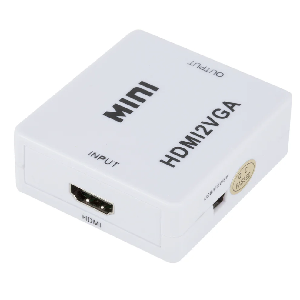 LccKaa HD 1080P совместимому с HDMI к VGA конвертер аудио HDMI2VGA В комплект поставки входит
