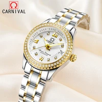 carnival brand ladies fashion automatic watches women waterproof luxury sapphire calendar mechanical wristwatch relogio feminino