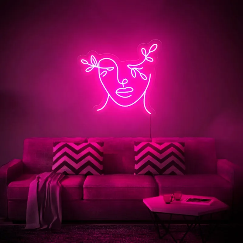 Custom Neon Sign Mother Nature Face Led Neon Sign Light Led Lamp Home Room Decor Wall Decor Sign Art Decor Girl Face Sign Gift