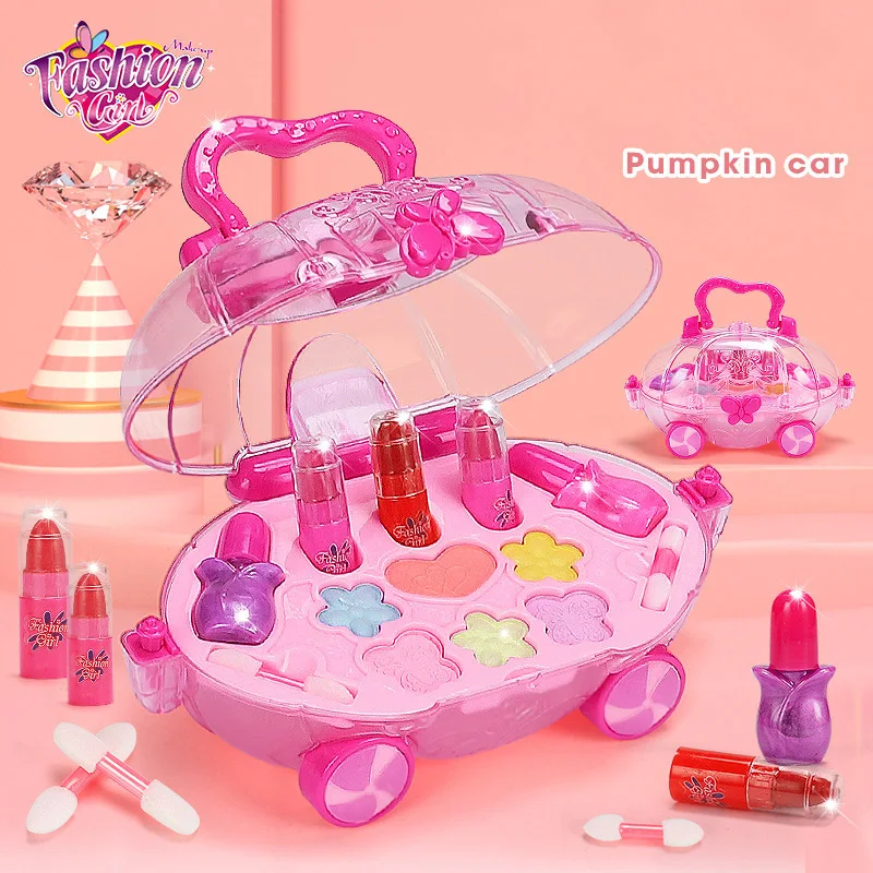 Безопасный моющийся детский набор для макияжа машинка с тыквой детские игрушки