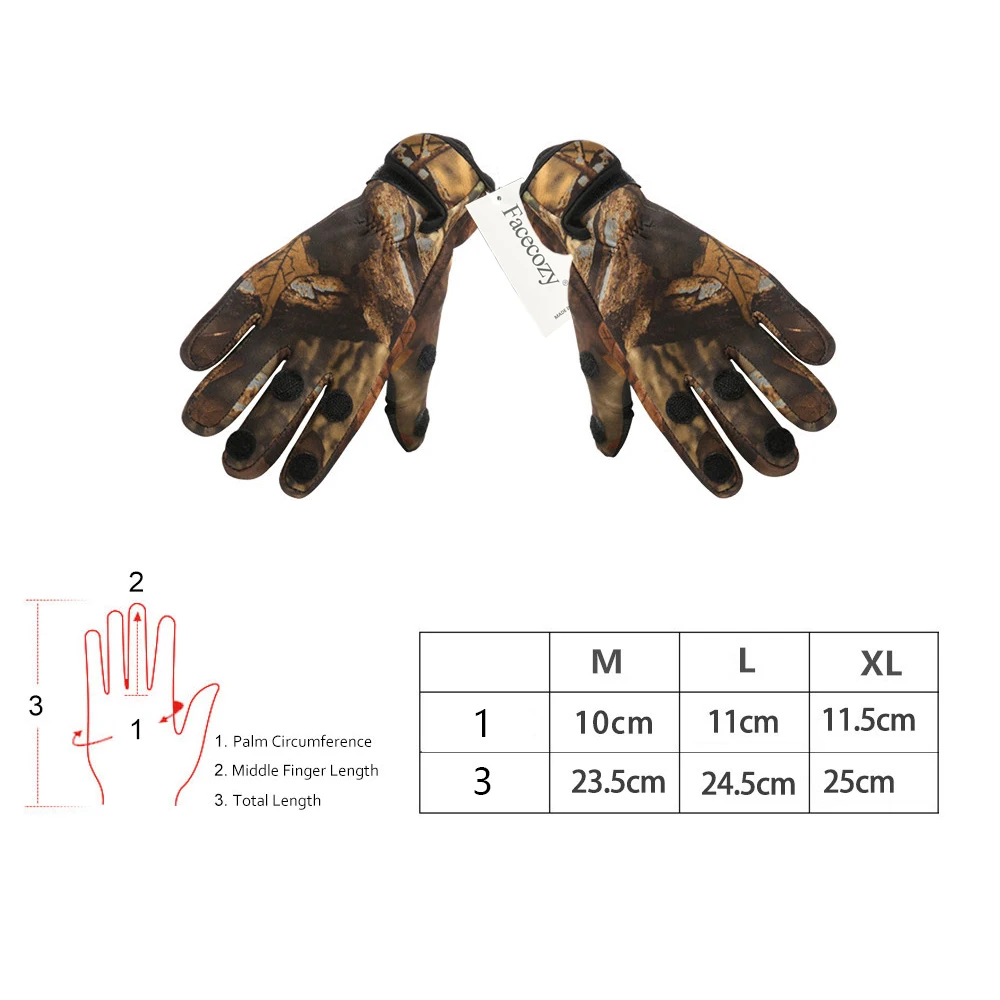 

Outdoor Winter Fishing Gloves Waterproof Three or Two Fingers Cut Anti-slip Climbing Glove Hiking Camping Riding Gloves