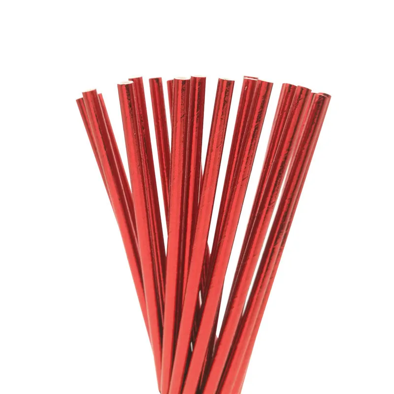 Chicinlife 25 шт. красные бумажные соломинки Рождественская вечеринка фотография