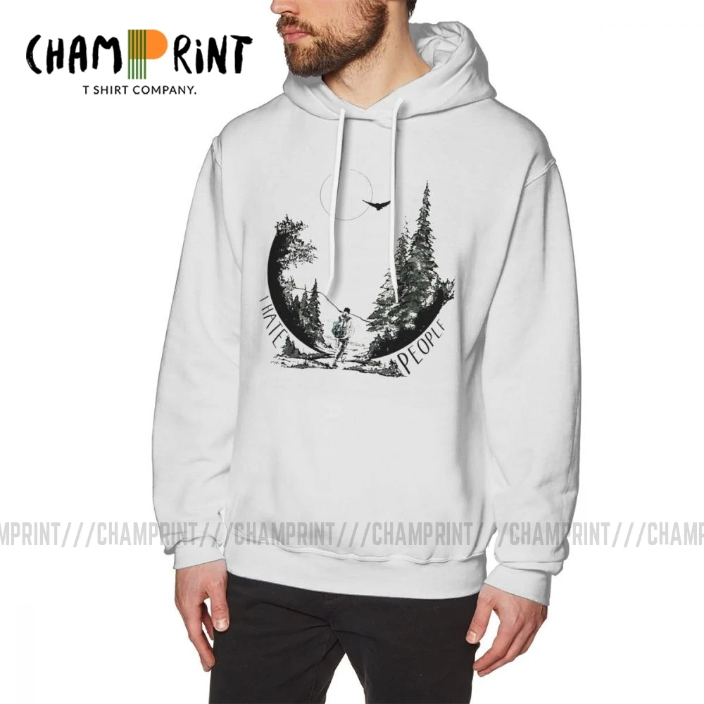 

Мужские свитшоты с капюшоном I Hate People, для походов, для влюбленных, 100% хлопок, винтажные, для походов, худи для трекинга графические пуловеры