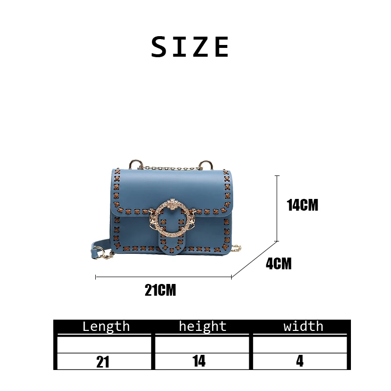 

2020 Autumn Winter Women Fashion DIY Stitching Small Square Bag Ladies Simple Design Solid Versatile Chain Strap Shoulder Bag