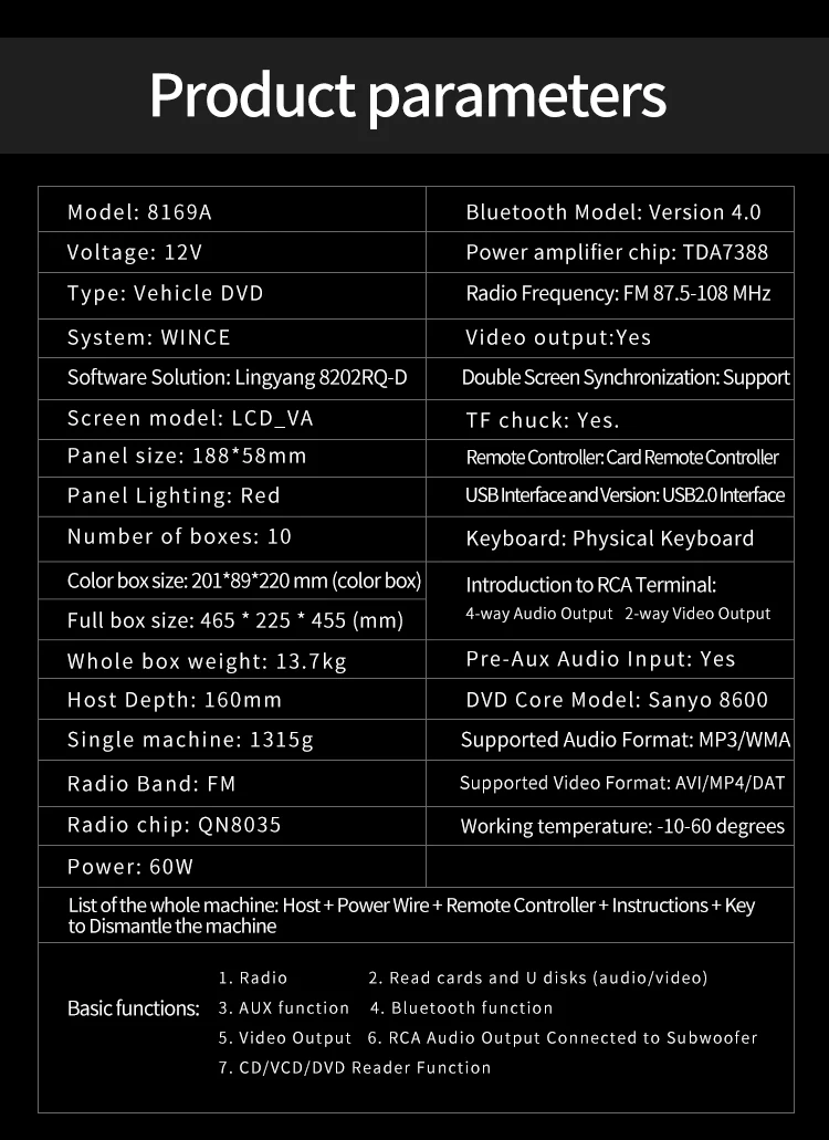 Автомобильный CD VCD dvd-плеер стерео MP3 MP4 плеер с Bluetooth AUX USB FM радио в тире Авторадио Поддержка внешнего воспроизведения видео