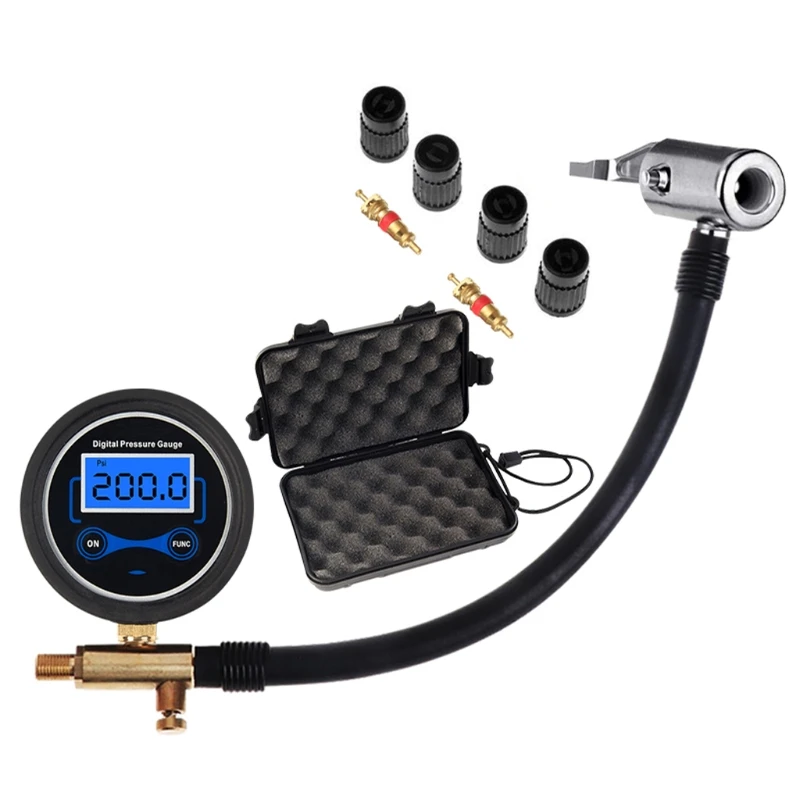 

Car Bike Tyre Air Pressure Gauge Tire Inflator with Press handle Gauge B36B