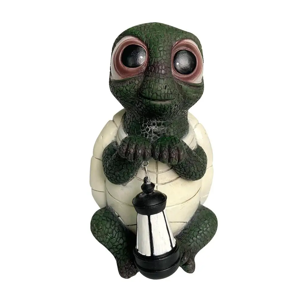 

Holding Lamp Turtle Garden Statue Yard Animal Resin Sculpture Hand-painted Outdoor Tortoise Figurine Garden Ornament Decoration