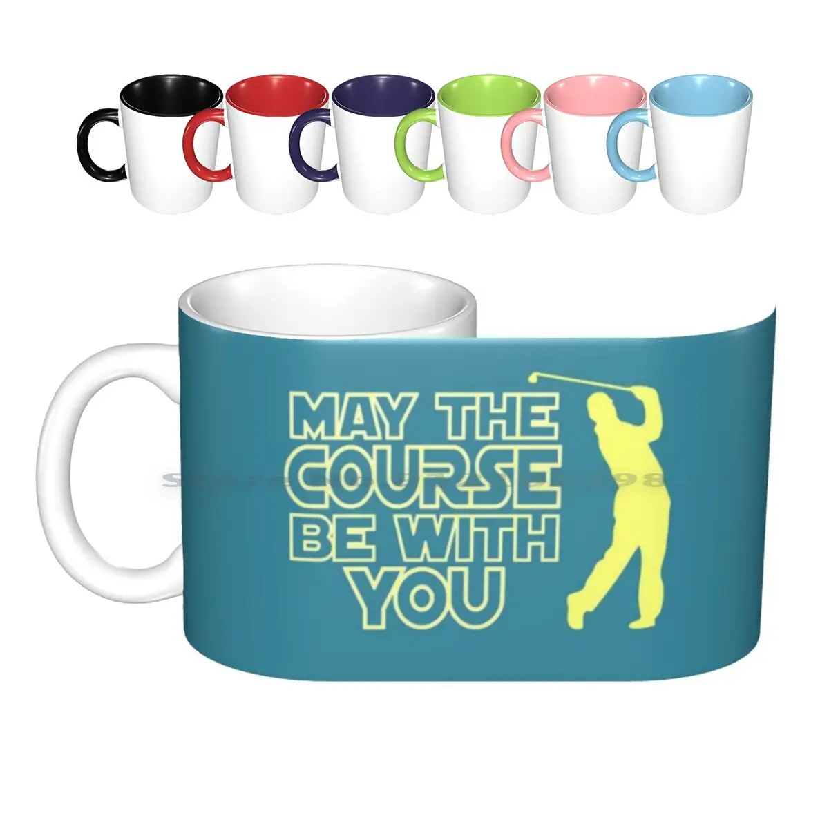 

May The Course Be With You Funny Golf T Shirt Ceramic Mugs Coffee Cups Milk Tea Mug Funny Golf Golfing Golf Humor Funny Sayings