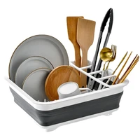 dish bowl drying storage rack sink drain basket strainer fruit vegetable washing basket folding kitchen tableware organizer tool