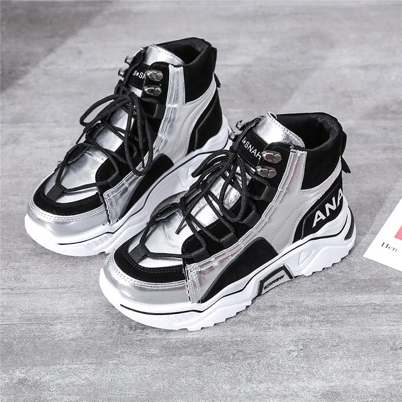 

Women's Sports Shoes Fashion Vulcanize Shoes 2021 New Casual Platform Shoes Breathable Mesh Thick Sole Ladies High Top Shoes
