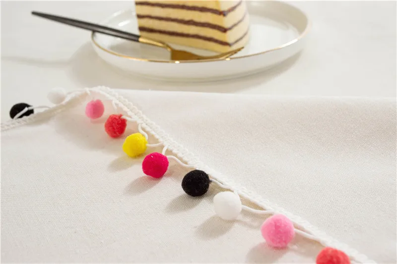 Скатерти из хлопка и льна с кисточками декоративное водонепроницаемое