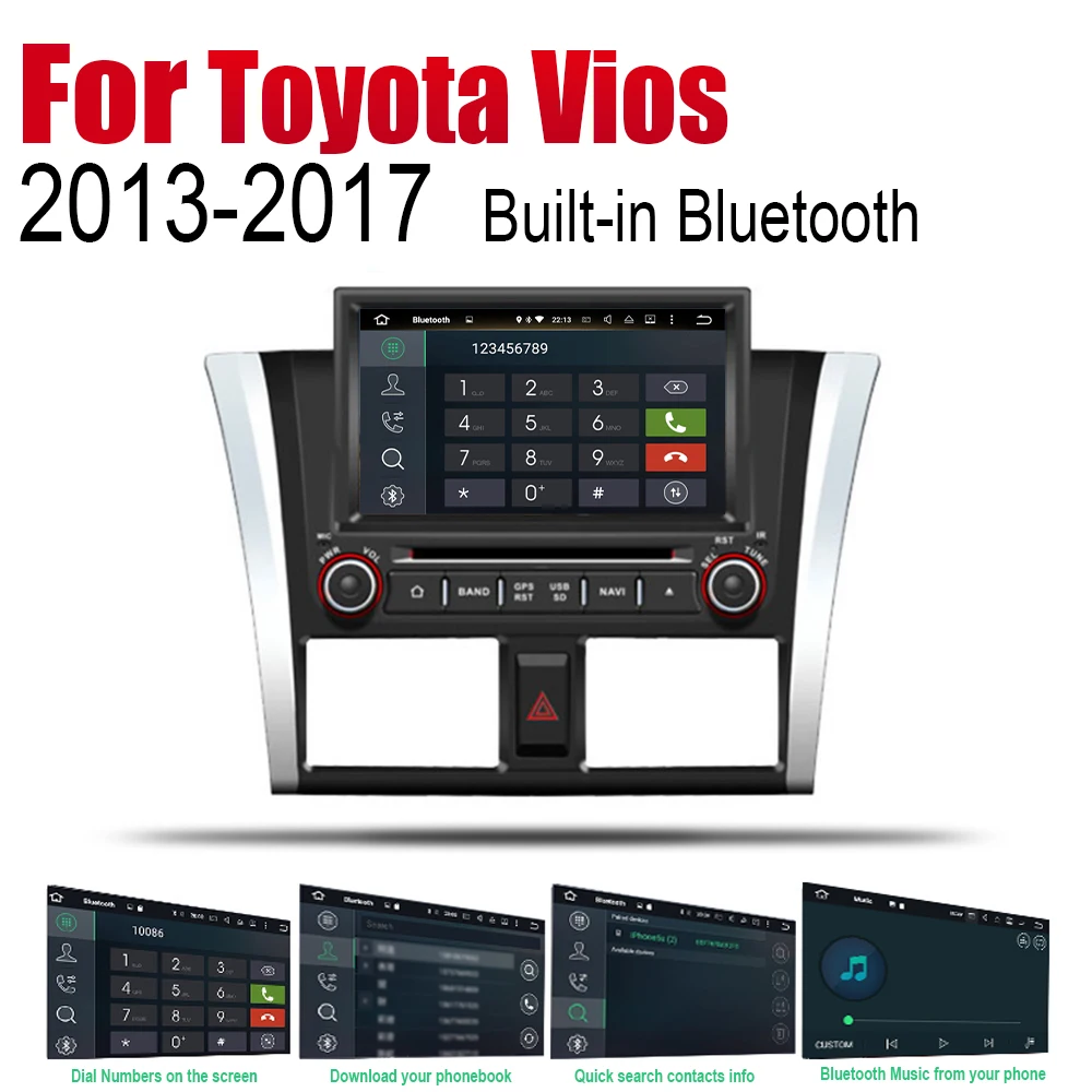 ZaiXi Android автомобильный DVD GPS Navi для Toyota Vios 2013 ~ 2017 плеер навигация WiFi Bluetooth Mulitmedia