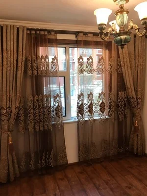 Европейские занавески с вышивкой для гостиной столовой тканевые спальни из