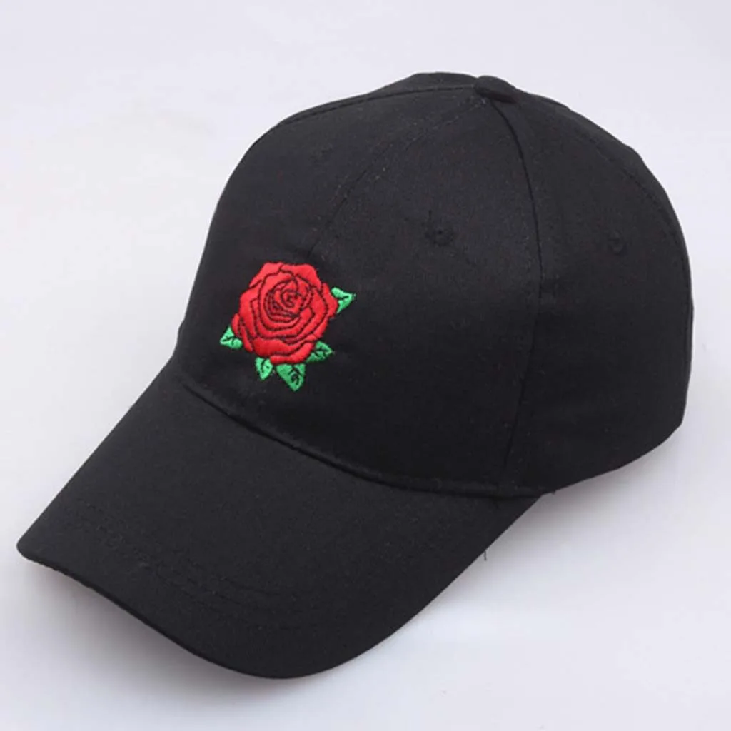 Baseball Cap Unisex Women Man Rose Embroidered Flower Denim Vintage Fashion Topee Casual Summer Hip Hop Headwea Hat#45 | Аксессуары для