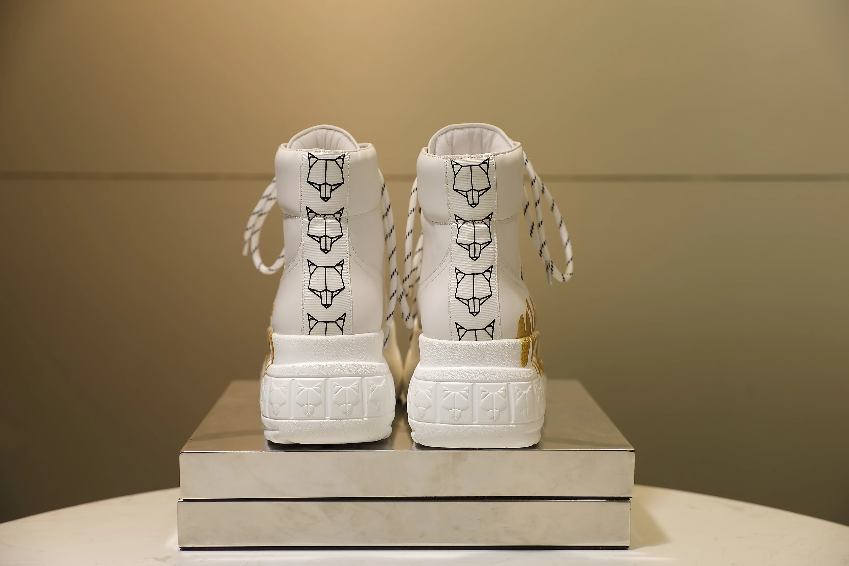 KJZTSF shoes women white sneakers New Genuine Leather High help Platform casual Ladies cross-tied dad zapatos mujer | Обувь