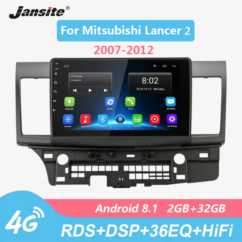 Jansite Wifi 10 &quotАвтомобильный радиоплеер для Mitsubishi Lancer 2 2007-2012 Android 8 1 сенсорный экран