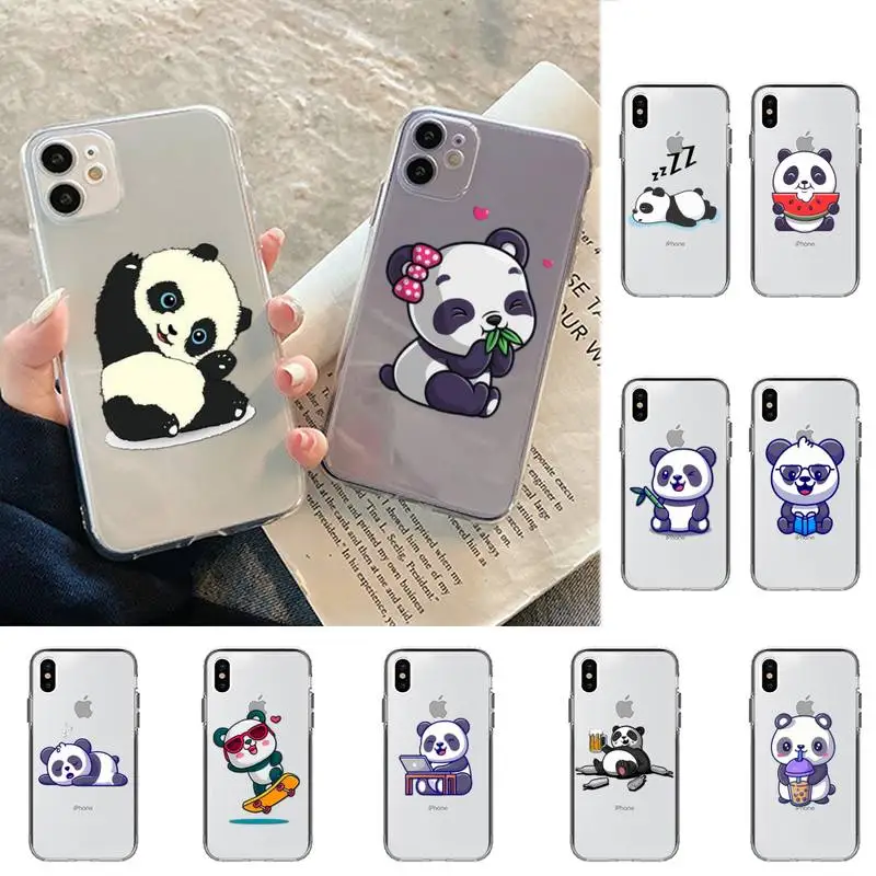 

Cute Cartoon Bear Panda Phone Case for iPhone 13 11 12 pro XS MAX 8 7 6 6S Plus X 5S SE 2020 XR case
