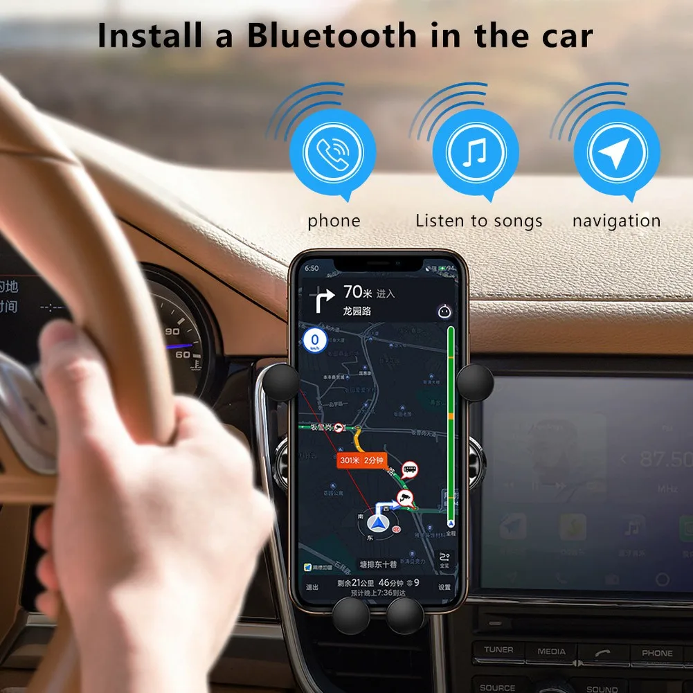 

NFC Bluetooth Receiver 3-in-1 Bluetooth Adapter 500mAh With Remote Control For USB (U disk),TF Card Playback and Transmission