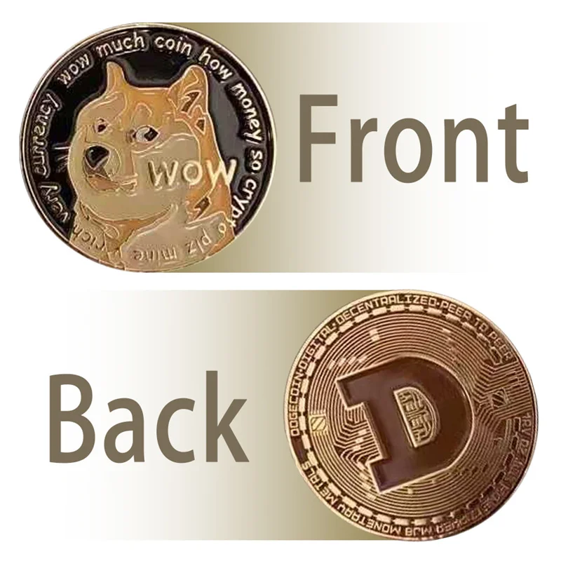 Смешные украшения Dogecoin золотистые серебристые с рисунком собаки настольные | Дом