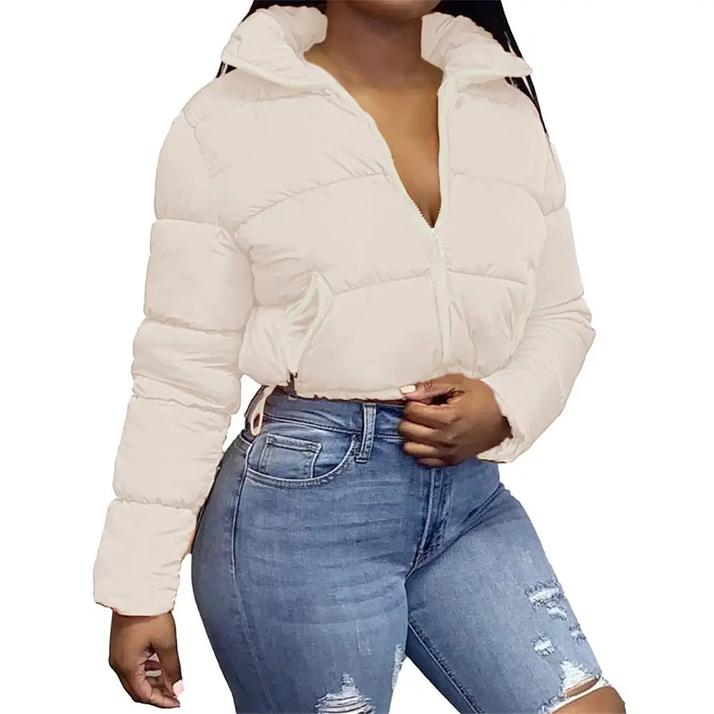 

Warm Autumn Winter 2021 Women Coats Fashion Long Sleeve Zipper Jackets Solid Slim Thick Female Casual Bread Outerwear