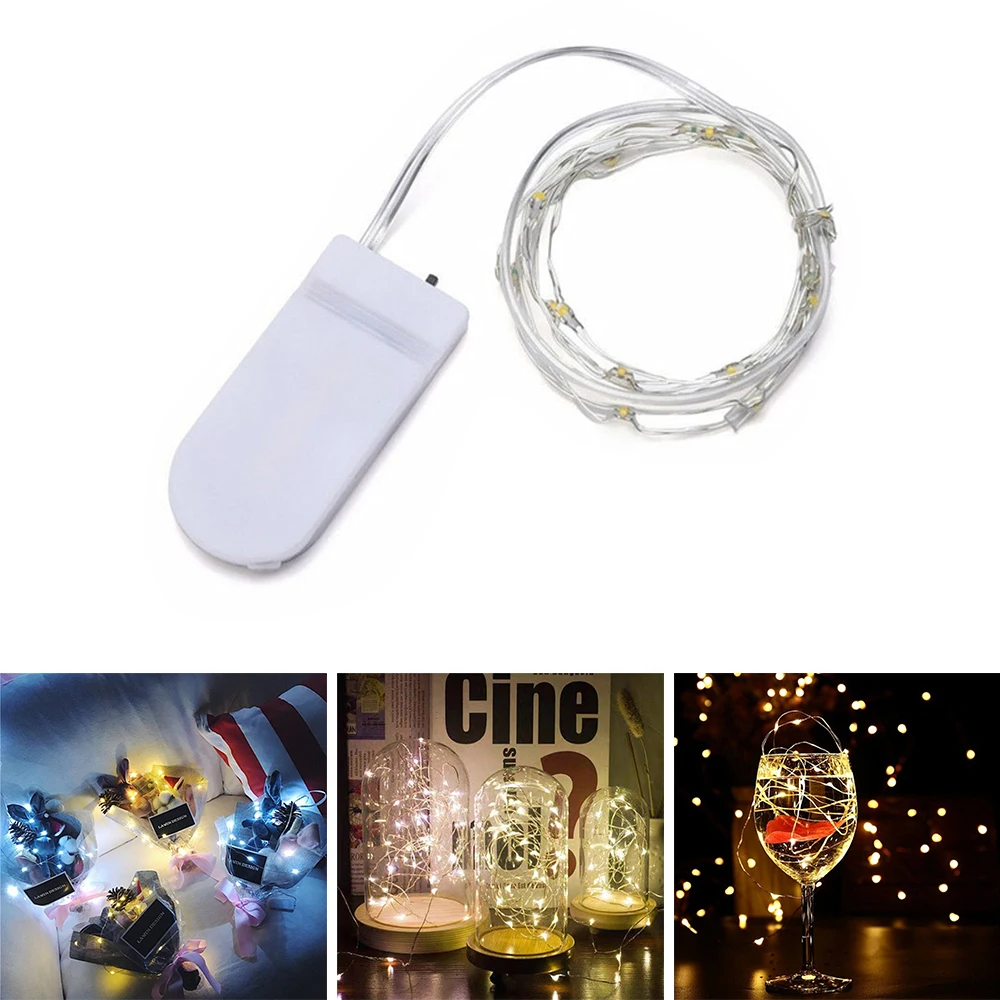 

1M/3M/5M LED String light Fairy Garland Battery Power Copper 10/30/50LED Light String Wire Lights For Home Garden Party Decor