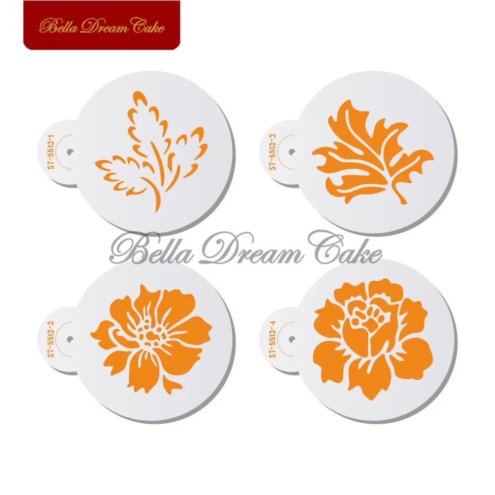 Трафарет для печенья в виде листьев пиона 8 см трафарет кофейных трафаретов