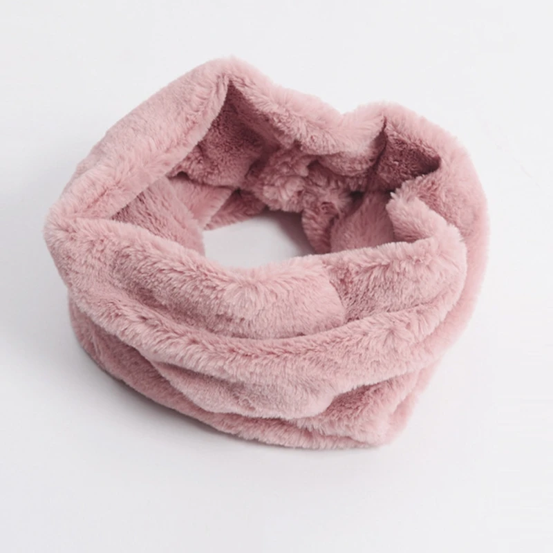 

Women Men Winter Autumn Furry Plush Infinity Loop Circle Scarf Solid Color Thicken Neck Warmer Thermal Tube Shawl Wrap