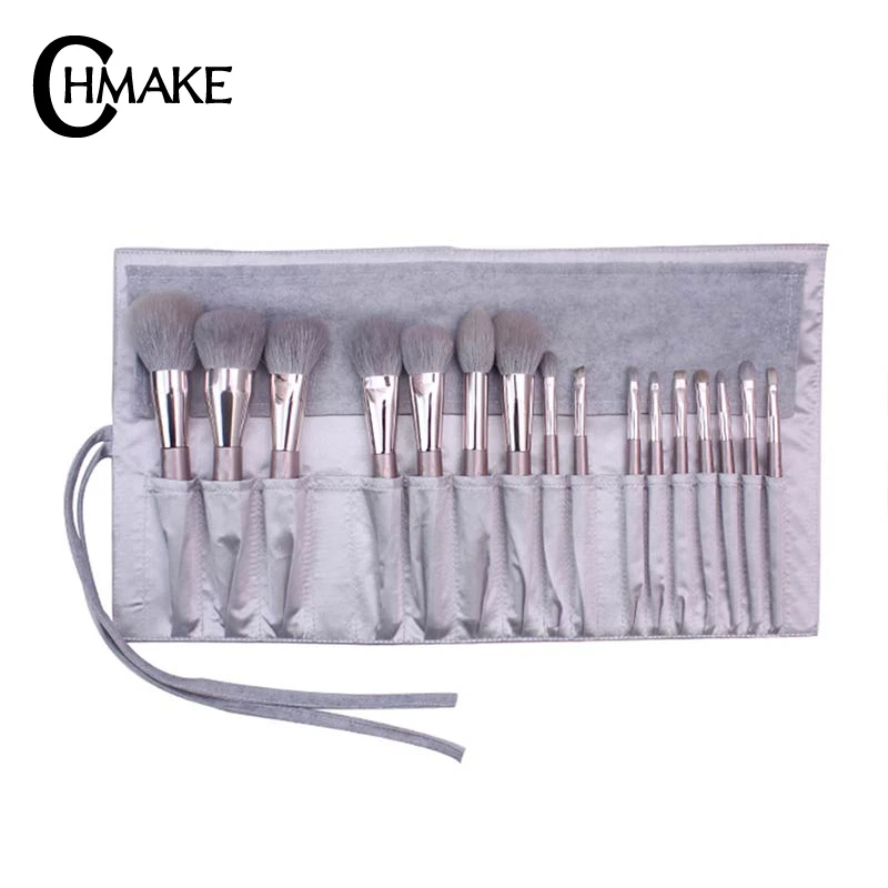 CHMAKE 16 шт. акриловых розово-золотых кистей для макияжа набор профессиональных косметических кистей для макияжа кисть для пудры Румяна Кисть из козьего волоса - Handle Color: TS7-1