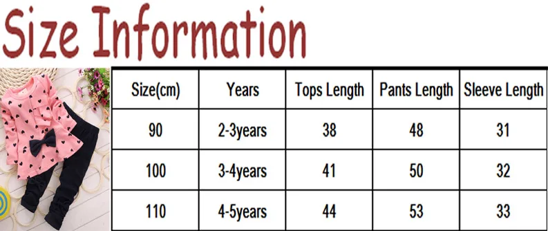 Детская одежда в форме сердца для девочек 2 шт. наряды Топ с длинным рукавом