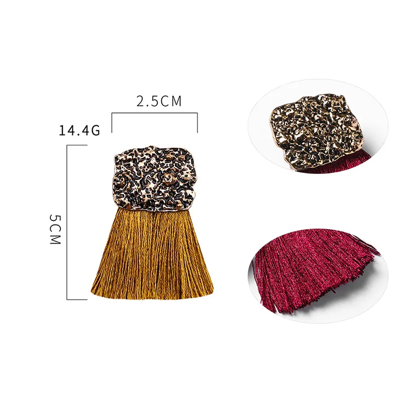 

JOUVAL Bohemian Statement Women Tassel Fringe Earrings Geometry Drop Earring Dangle Eardrop Brincos Korean Fashion Jewelry