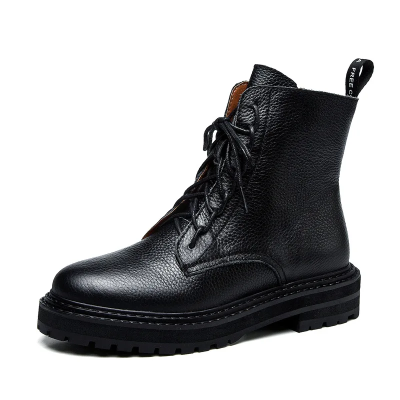 

Authentic leather top layer cowhide black Martin boots women's new wild women's leather boots