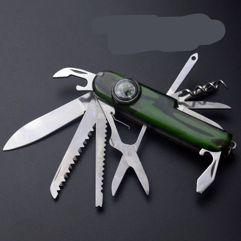 Многофункциональный нож с компасом армейский зеленый 91 мм|Ножи| |