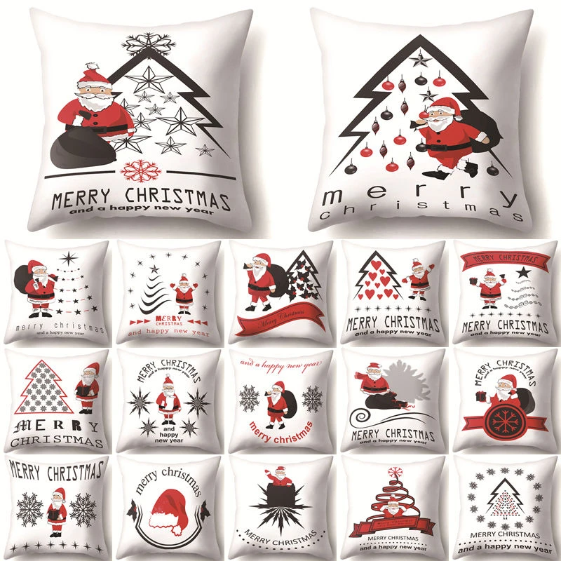 Наволочка с Санта Клаусом на Рождество Декоративные диванные подушки Новый Год