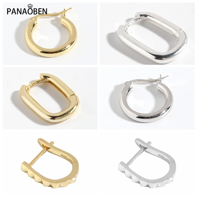 

Серьги-кольца женские из серебра 925 пробы с геометрическим рисунком