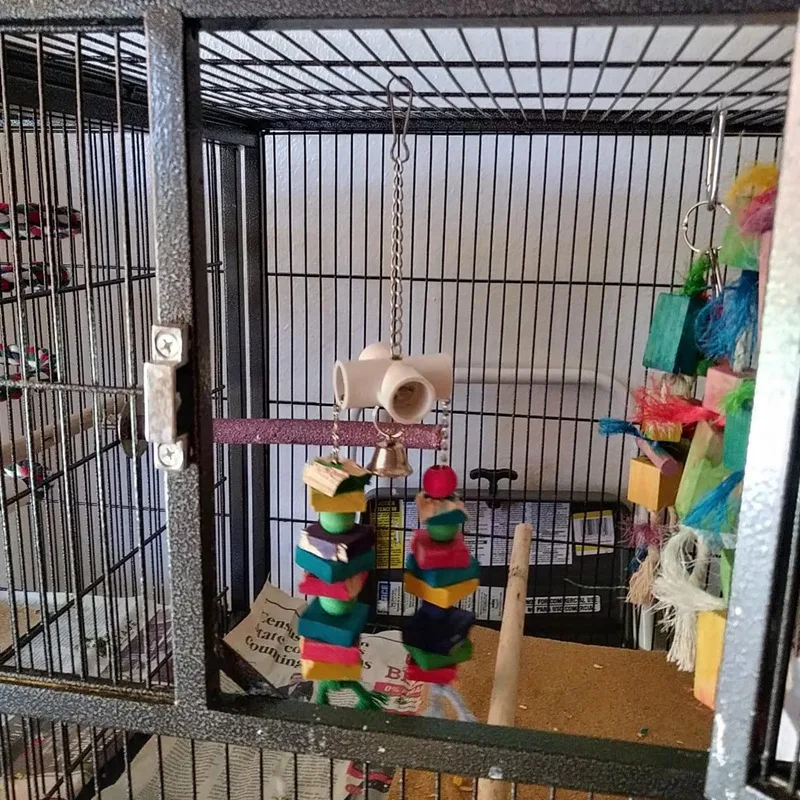 

Bird Chewing Toy - Parrot Cage Bite Toys Wooden Block Bird Parrot Toys for Small and Medium Parrots and Birds