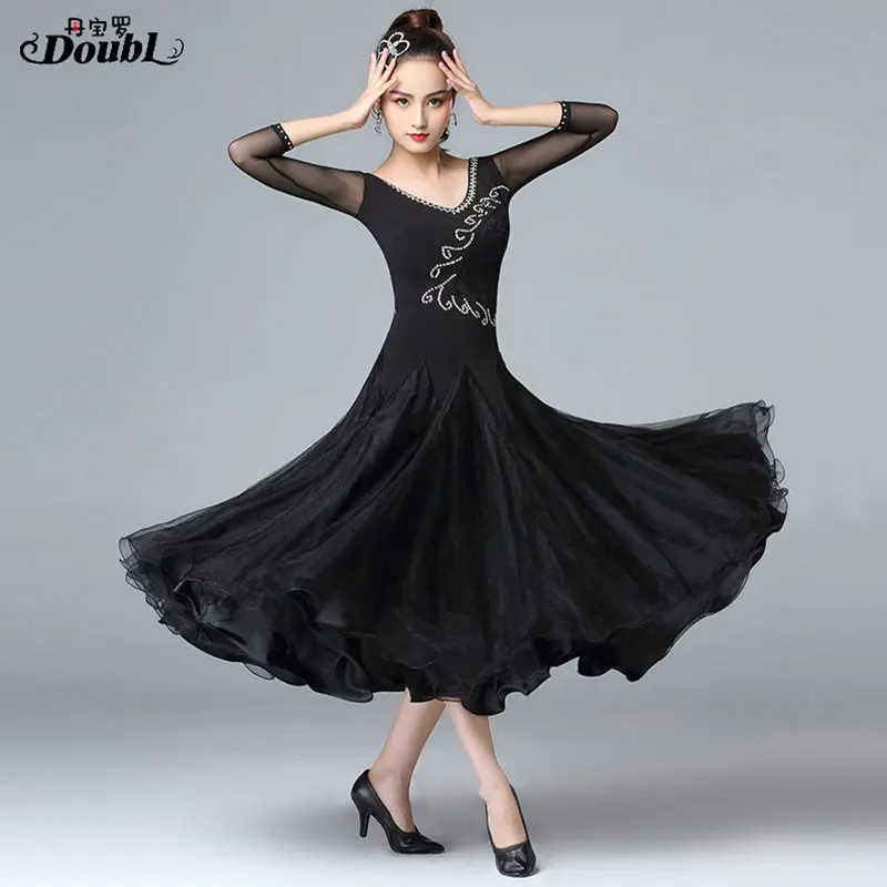 Двойное бальное платье стандартный женский костюм для танцев и выступлений