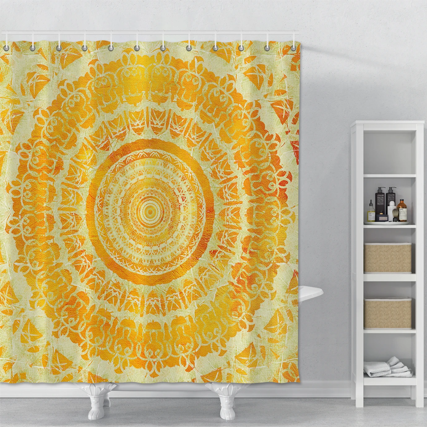 

Indian Mandala Shower Curtain Set Waterproof Shower Curtain With Hooks For Bathroom Polyester Fabric Bathroom Shower Curtain Set