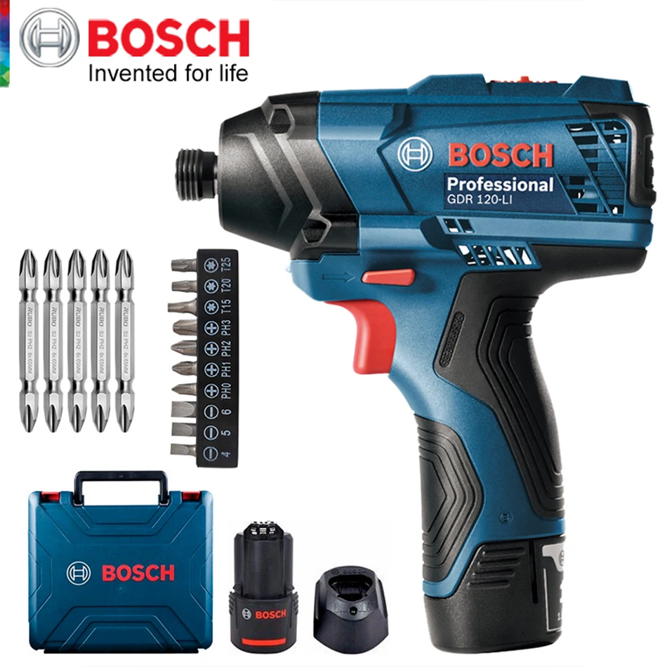

Bosch Electrical Impact Screwdriver GDR120-Li Power Tools Lithium Battery Charging Electric Screwdriver Hand Drill DIY Tools