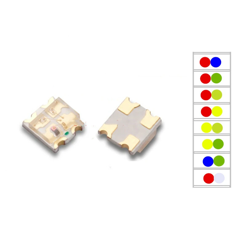 100 шт. SMD 0603 1615 RGB Полноцветный светодиод желтый + синий Bicolo общий анодный чип