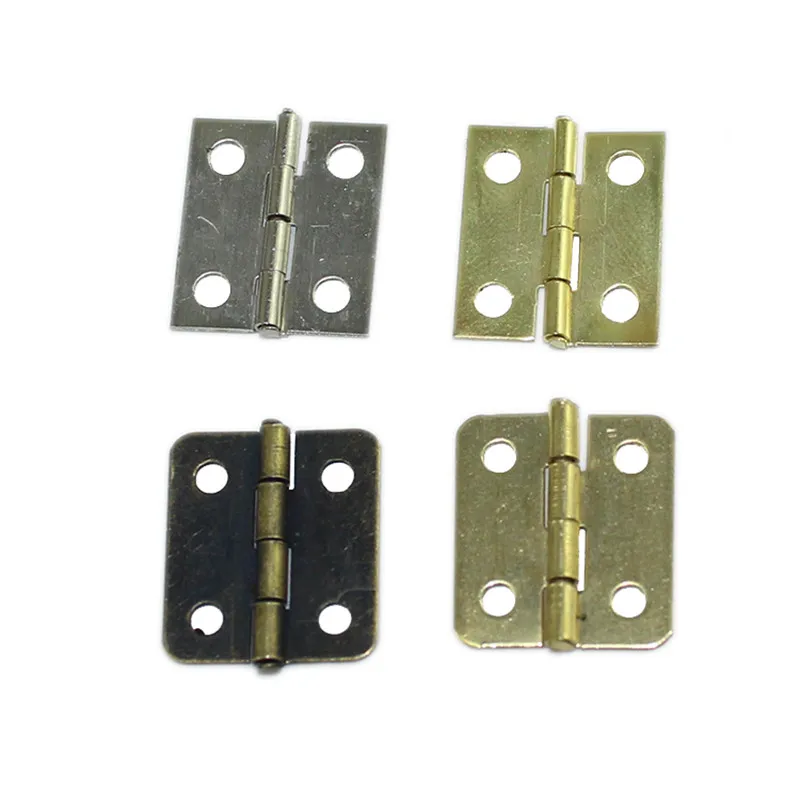 

50Pcs Antique Metal Hinges Cabinet Door Luggage Mini Hinge,4 Holes Decor,Furniture Decoration,Vintage Old Style,18*16mm
