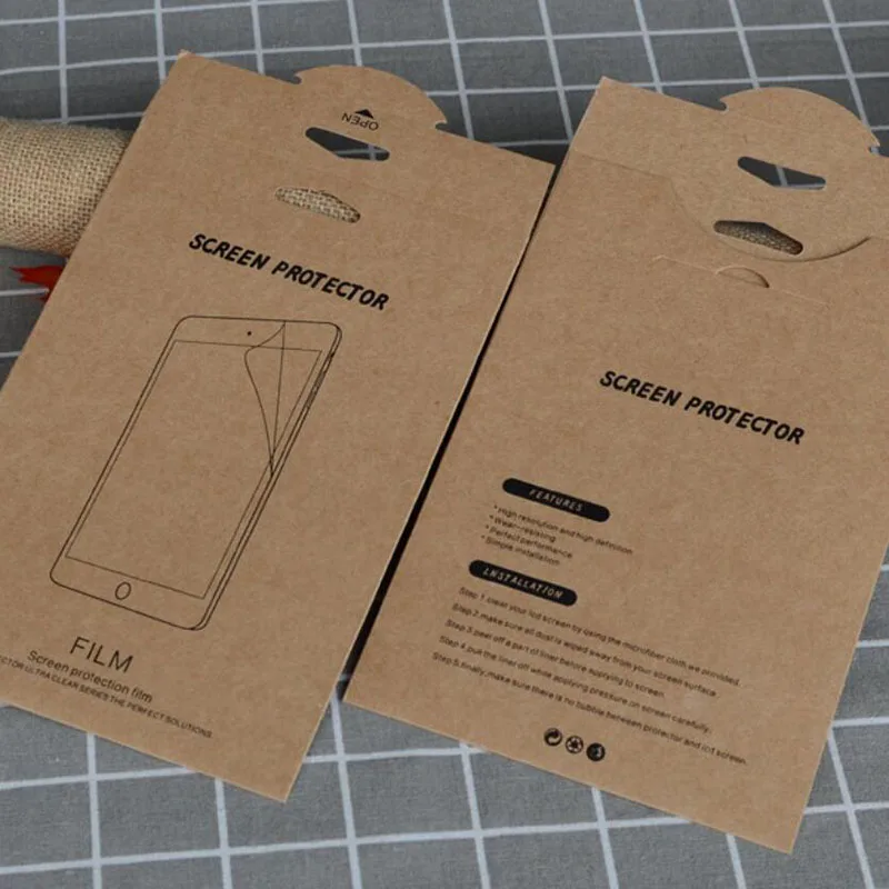 Розничная упаковка пакет из крафт-бумаги для Ipad Air Mini защита экрана 9H закаленная